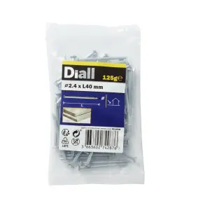 Diall Galvanised Round wire nail (L)40mm (Dia)2.4mm 125g