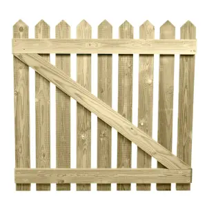 Picket Side Gate Round Top 1700mm Wide x 900mm High Right Hand Hung