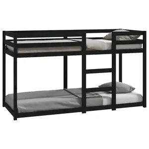 Cullompt Harriet Bee Bunk Bed 90x200 Cm Solid Wood Pine Black / 80 x 200 cm