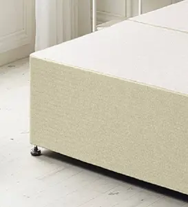 Somnior Platinum Linen Beige Divan Bed Base With 4 Drawers And Headboard - Double