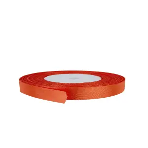 6mm Orange Double Sided Satin Polyester Ribbon Roll, 25 metres