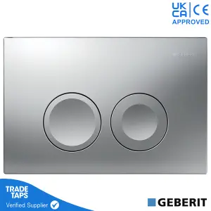 Geberit Duofix Toilet Concealed Cistern Frame 112cm with Geberit Delta 25 Flush Plate Matt Chrome