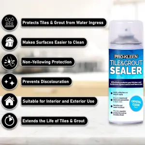 Pro-Kleen Tile & Grout Sealer 400ml x2- Waterproof Protection Against Mould, Mildew & Limescale - Seals & Protects