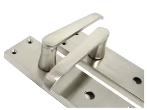 Door Handles Straight Bath Lock Handle - Satin 150 x 40mm