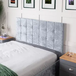 Crushed Velvet Bed Ottoman Bed Frame With Storage Underneath Luxury Silver Velvet Gas Lift Up Bed Frame With Memory Foam Mattress