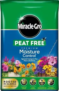 Miracle Gro Moisture Control Compost Pots & Baskets Peat Free Premium Soil 10L