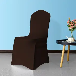 Front Flat Chair Cover for Wedding Decoration, Choclate - Pack of 1