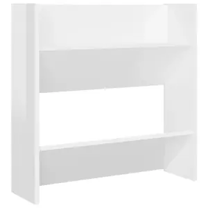 Wall Shoe Cabinets 4 pcs High Gloss White 60x18x60 cm Engineered Wood