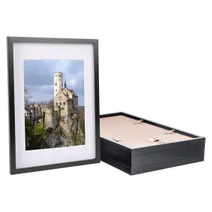 Photo Frames with A4 Mount - A3 (12" x 17") - Black/White - Pack of 5