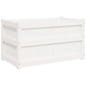 Berkfield Garden Planter White 90x50x50 cm Solid Wood Pine