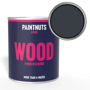 PaintNuts Wood Window Door Weatherproof Satin Paint - Anthracite Grey - 250ml (RAL7016)