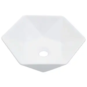 vidaXL Wash Basin 41x36.5x12 cm Ceramic White