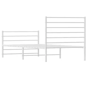 Berkfield Metal Bed Frame with Headboard and Footboard White 80x200 cm