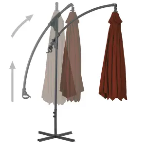 Berkfield Cantilever Umbrella with Steel Pole 250x250 cm Terracotta