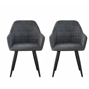 Aliauna Upholstered Armchair (Set of 2) Dark Grey