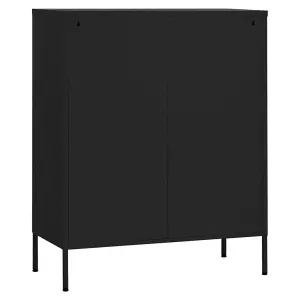 Berkfield Storage Cabinet Black 80x35x101.5 cm Steel