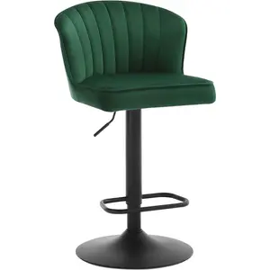 Louth Swivel Adjustable Height Stool Dark Green