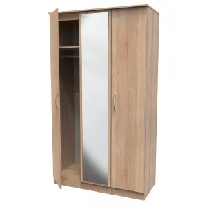 Heddon Triple Mirror Wardrobe in Bardolino Oak (Ready Assembled)