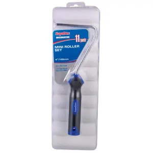 SupaDec Mini Paint Roller Set (Pack of 11) Blue/Black (One Size)