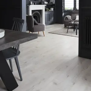 GoodHome Bilston Greige Wood planks Oak effect Laminate Flooring, 2.49m²