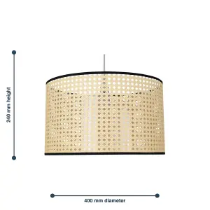 First Choice Lighting Woven 40cm Wicker Easy Fit Pendant Shade