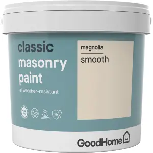 GoodHome Classic Magnolia Smooth Matt Masonry paint, 5L