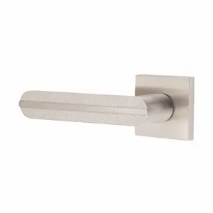 1 Pair Modern Lima Design Satin Nickel Premium Bathroom Door Handles Square Rose Dead Bolt Ball Latch Hinges Thumbturn