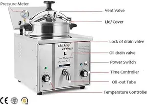 Commercial Pressure Fryer 15 Litres 3Kw Countertop | Adexa MDXZ16