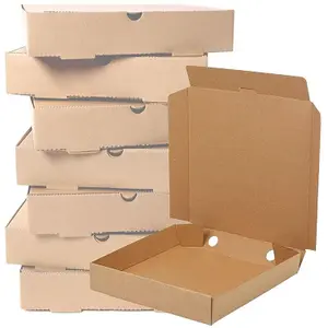 25 x 9" Pizza Boxes Plain Brown Postal Box Takeaway Style Boxes