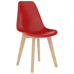 Berkfield Dining Chairs 4 pcs Red Plastic