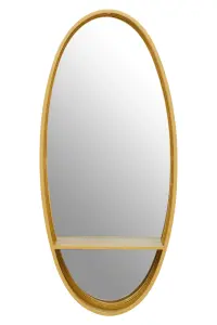 Interiors by Premier Avento Gold Oval Wall Mirror