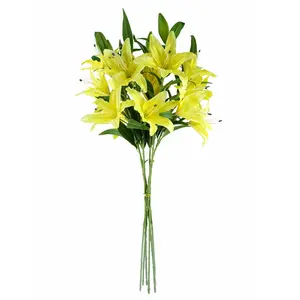 Silk Lily Arrangement (Set of 6) Yellow