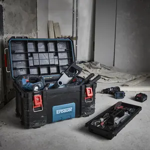 Erbauer Connecx Modular Storage Black 22.2in Deep Toolbox