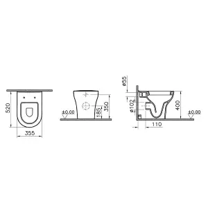 Vitra Zentrum fully back to wall pan and soft close seat