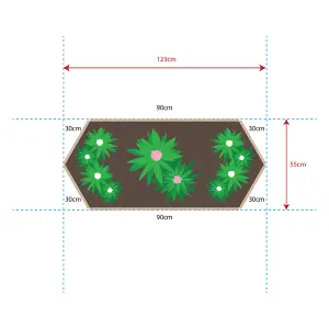 Greena Extended Hexagonal Raised Bed 90 x 30cm, H15cm