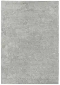 Silver Plain Modern Easy to clean Rug for Dining Room Bed Room and Living Room-200cm X 290cm