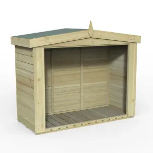 Forest Garden Overlap Wooden 6x5 ft Apex Log store