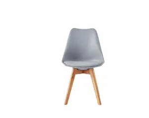 Single Dining Chair with Solid Wooden Legs and Seat Cushion Pad - Eva by MCC