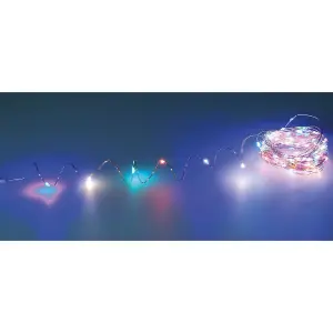 Solar Powered Sevilla Multicoloured LED String Lights - Weatherproof Outdoor Garden Fairy Lighting with 100 RGB LEDs - L10m