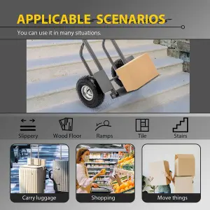 SwitZer Handy Folding Sack Truck 150kg Capacity Extendable Warehouse Garage