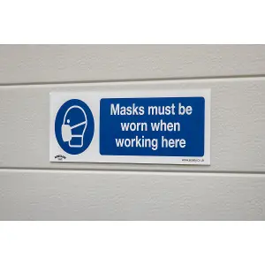 Sealey Mandatory Safety Sign Masks Must Be Worn Rigid Plastic Pack of 10 SS57P10