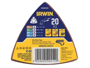 IRWIN 20-Piece Detail Sander Sheet Set for Precision Sanding and Finishing