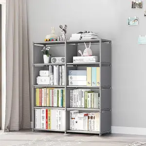 Grey Open-Style 5 Shelves Storage Bookcase