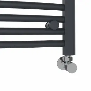 Right Radiators 1400x400 mm Curved Heated Towel Rail Radiator Bathroom Ladder Warmer Anthracite