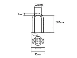 Squire CP50/1.5 Premium 4-Wheel Combination Padlock with Long Shackle for Ultimate Security