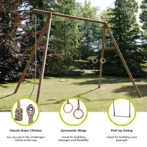 Galdar Childrens Wooden Garden Swing Set