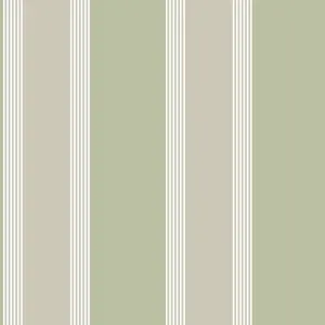 Galerie Italian Style Green Classic Vertical Stripe Design Wallpaper Roll