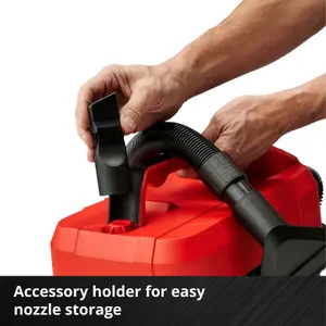 Einhell Power X-Change Cordless Wet And Dry Vacuum Cleaner - 10L Handheld Design w/ Accessories - Body Only - TE-VC 18/10 Li-Solo