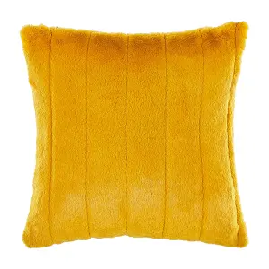 Set of 2 Cushions PUMILA Faux Fur 45 x 45 cm Solid Yellow