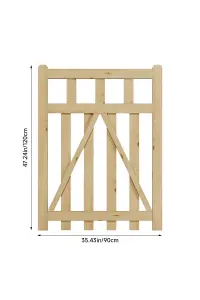 Outdoor Picket Fence Gate Garden Patio and Yard Entance Gate W 90cm H 120cm